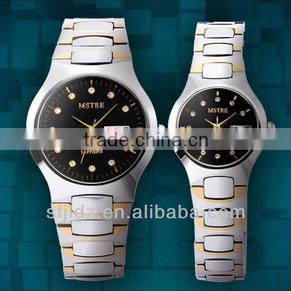 fashion watches simple and elegant Comfortable Tungsten steel watch with diamonds chinese wholesales watch Dual calendar