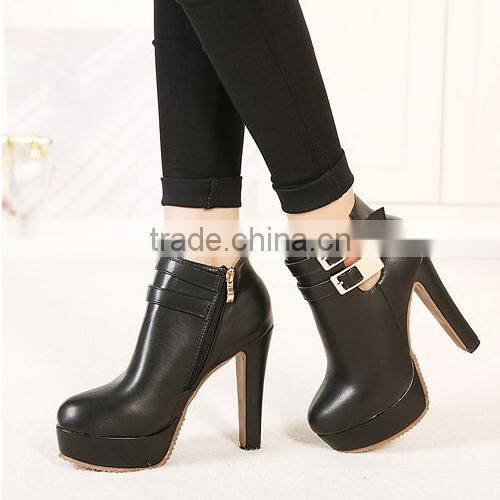 2016 Wholesale women ankle boots comfortable chunky heel boots PM3168