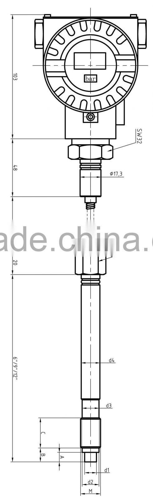 MPT551 ultra high temperature digital pressure transmitter