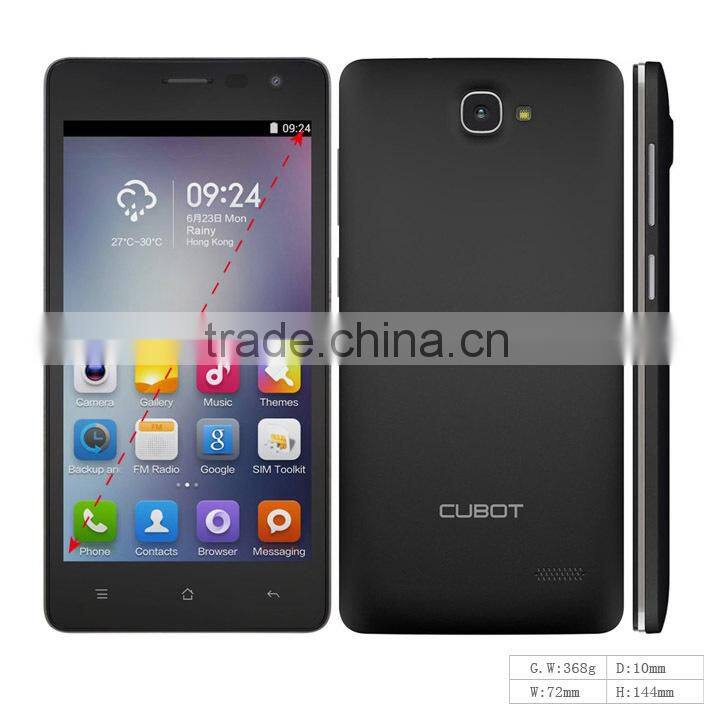 5.0 Inch mobile phone with MTK6582 Quad Core with 1GB 8GB Android 4.4 QHD Cubot S168 smart phone