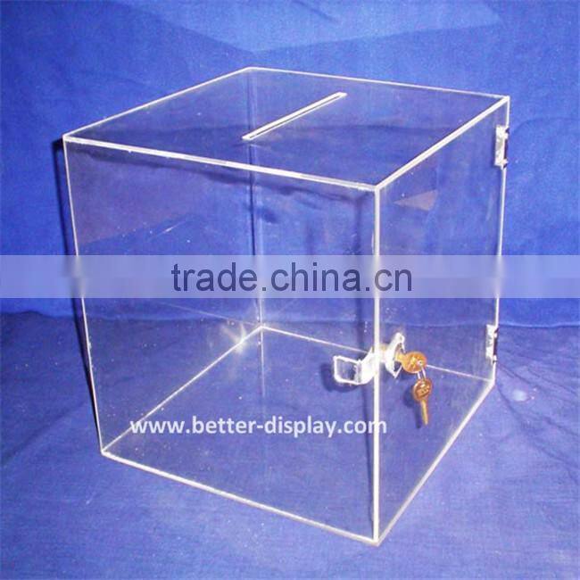 wholesale acrylic plastic charity collection boxes