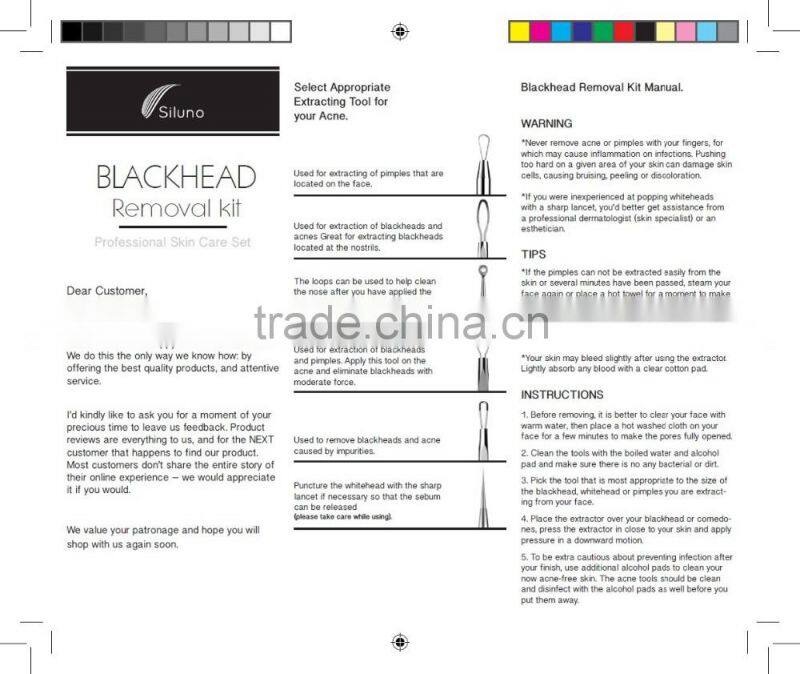 2016 Blackhead Remover Kit, Comdome Extractor Kit, Blackhead Blemish Remover Kit PR-012