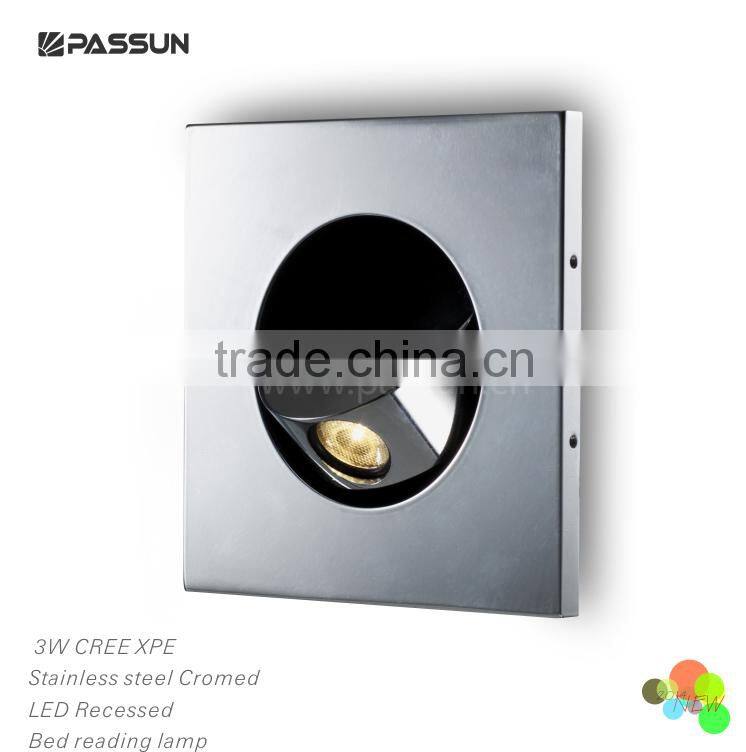 high quality square indoor recessed led bedside light