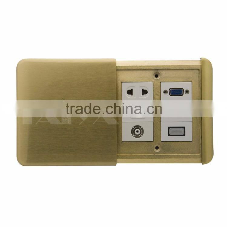 Floor socket with VGA, RJ45, TV, HDMI, 3RCA AV, AC Power