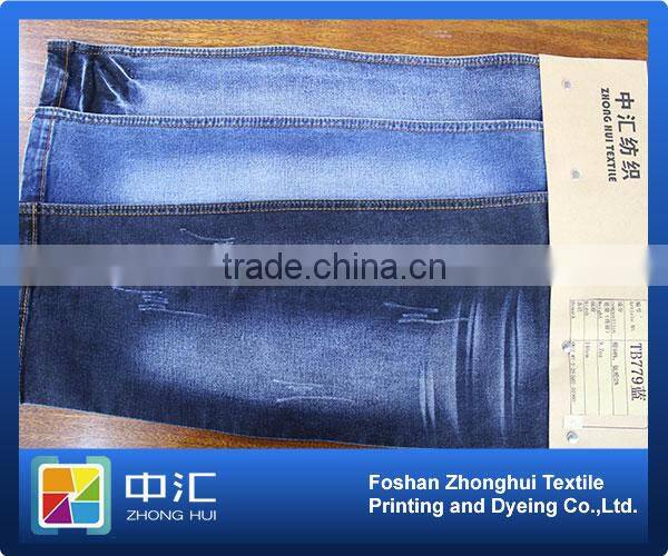 Denim jeans fabric stock lot 98%cotton 2%spandex 12+12*16/70 9.6 oz