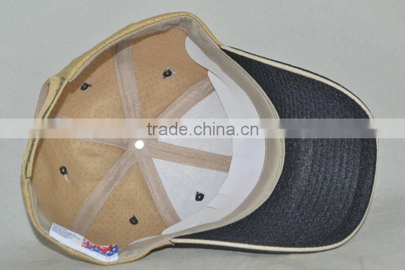 khaki mesh blank cap with black bill and khaki sandwich 6panels beseball cap