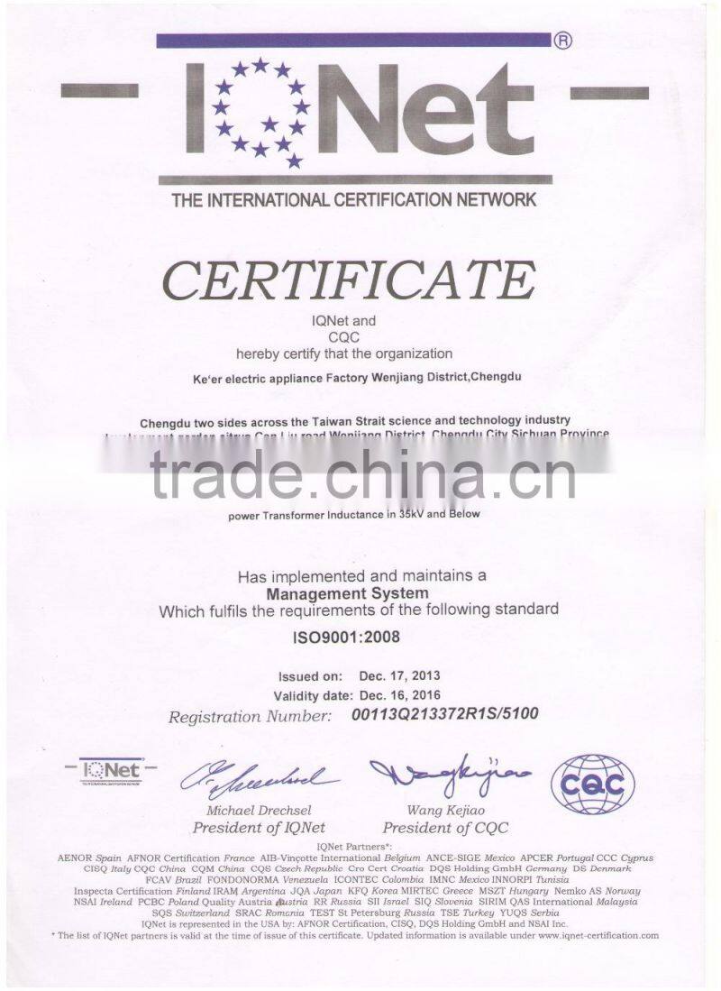 Insulated Dry Type 10kv 3 Phase Power Usage Transformer high quality