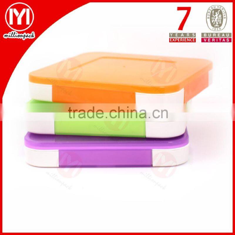 BPA free Square Plastic Lunch/bento Box with compartments/dividers