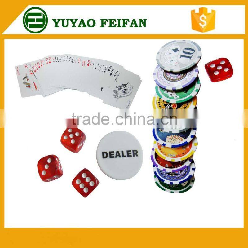 professional clay material poker chip set oem sticker transparent package