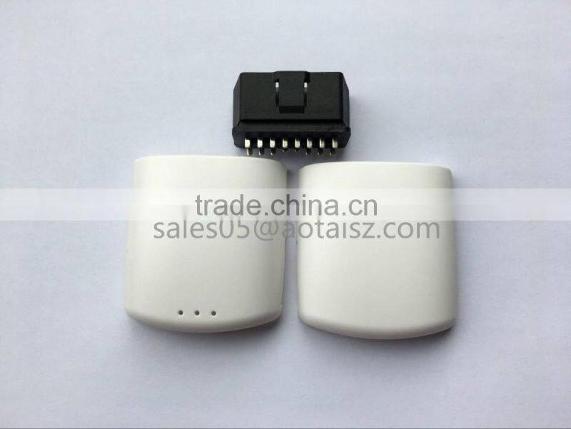 New Arrival White Plastic Material Enclosure with OBDII 16 Pin Male Connector