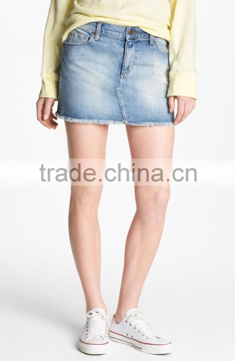 High quality women Cutoff Denim Miniskirt jeans (LOTX287)