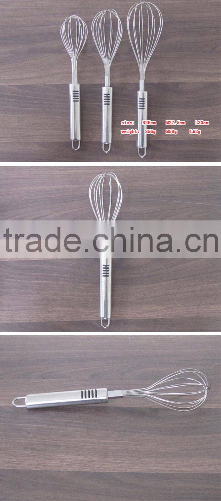 Manual stainless steel mixer beat eggs household blender bold stainless steel round bar handle Small Medium Large Whisk D08