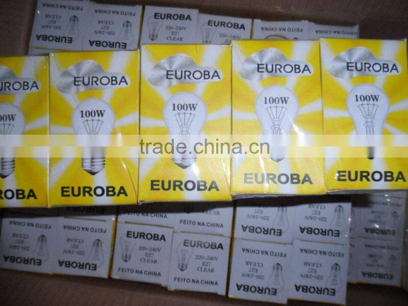 A55/A58/A60 40W/60W/75W/100W Incandescent Bulb/Light Bulb/GLS Bulb