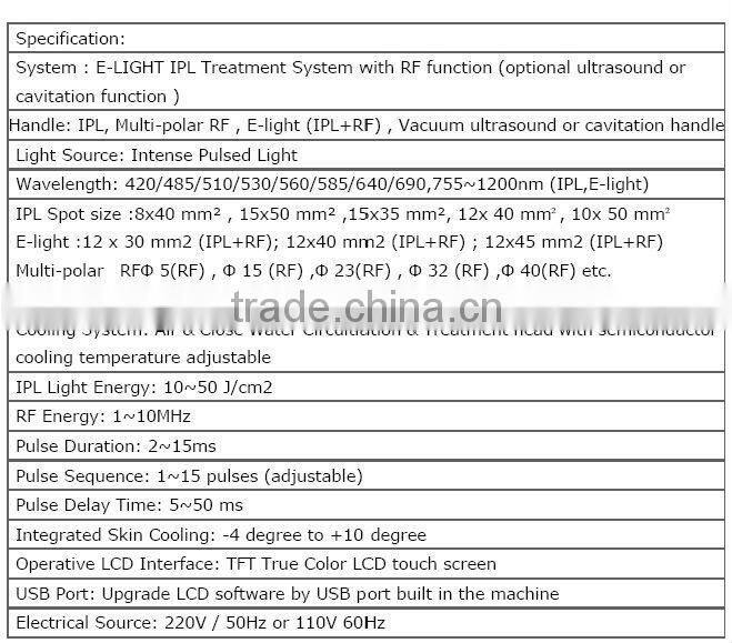 stationary high performance elight hair removal machine EROSE -YA