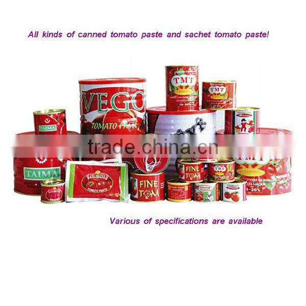 fresh tomato paste in tin food and red color