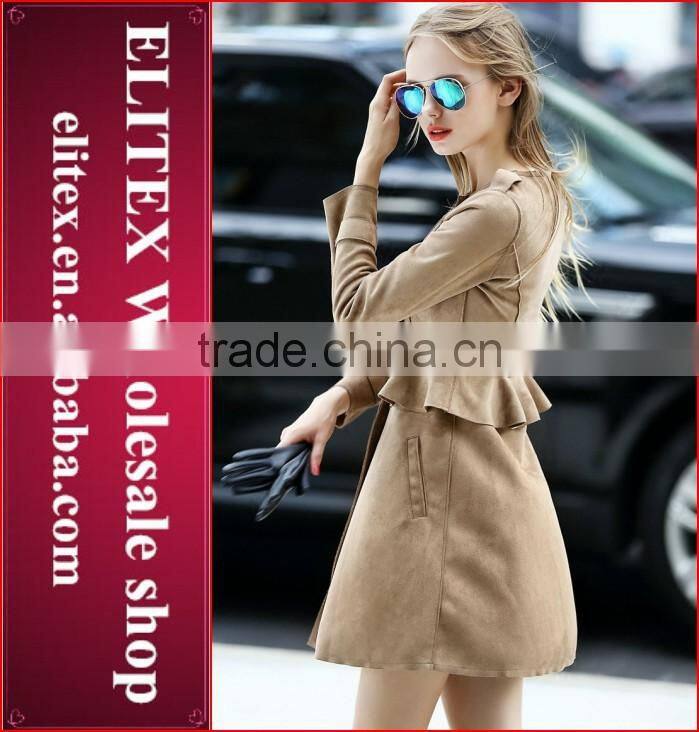 2015 HOT Fashion High quality Brown Lady's fashion women overcoat