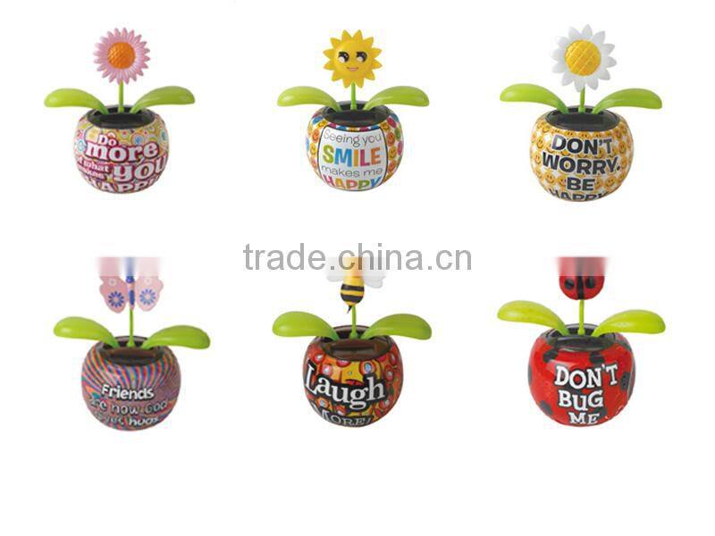 Plastic colorful flip flap solar flower