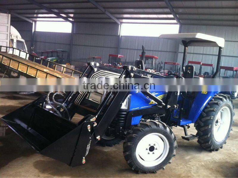 Hot sale Front end loader for garden tractor 40-55HP, 4in1 assembled bucket, quick linkage, pallet fork, timber grapple.