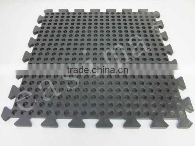 Rubber Interlocking Gym Garage Mats 4pcs Heavy Duty Flooring Tiles