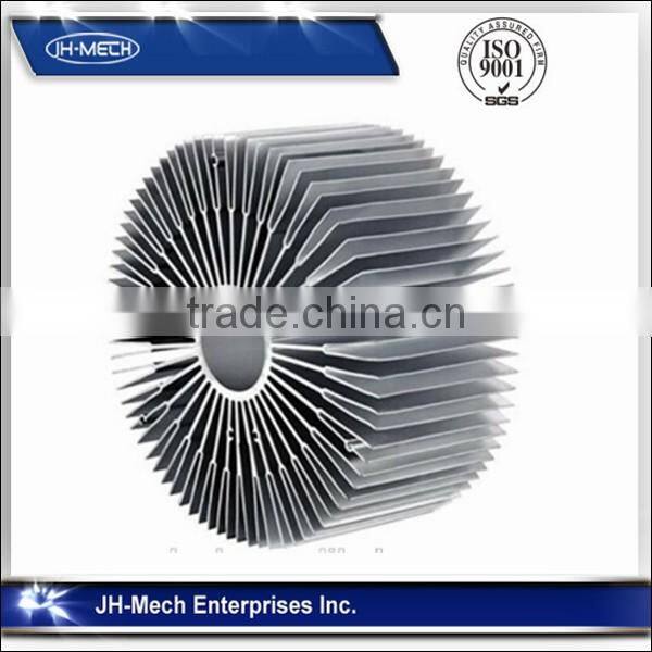 Round sun flower customized extruded aluminum heat sink