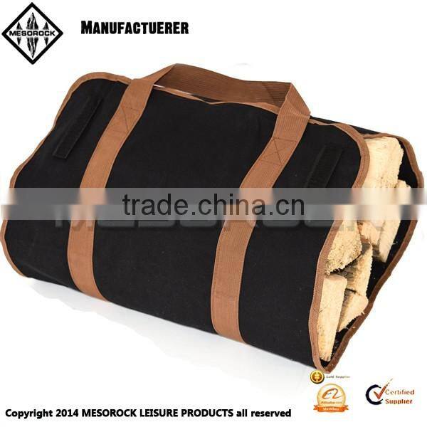 Oversize Capacity Canvas Heavy Timber Wood Tote Carrier Log Holder