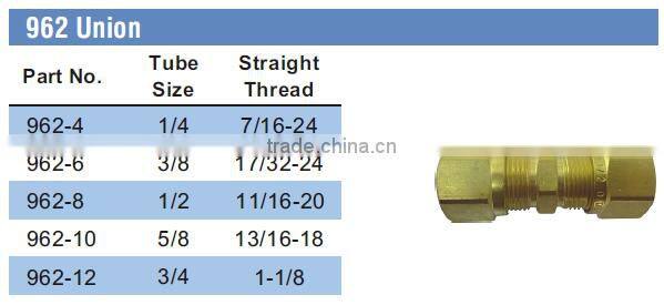 Union,Air Brake Fittings for Nylon Tube,Brass valve,Nylon Air Brake Fittings,brass fittings