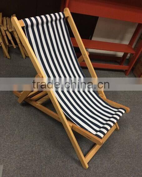 Outdoor canvas wood folding beach chair