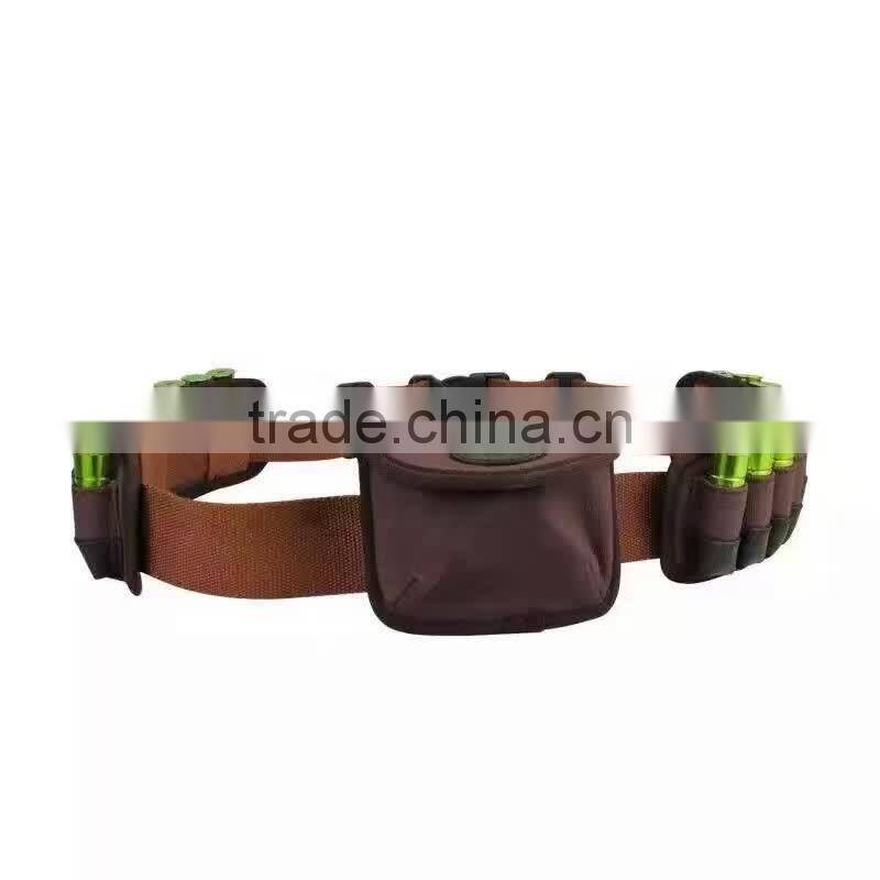 Outdoor hunting adjustable tan cow leather shell ammo cartridge belt