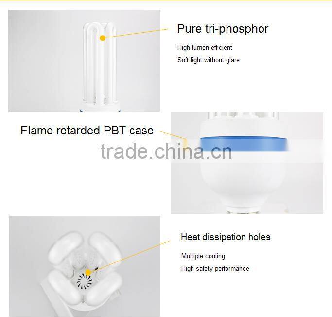 Brasil Luz 45W 127V 220V 6400K T5 E27 PF>0.92 4U.tube CFL energy saving lamp with Procel Inmetro standard