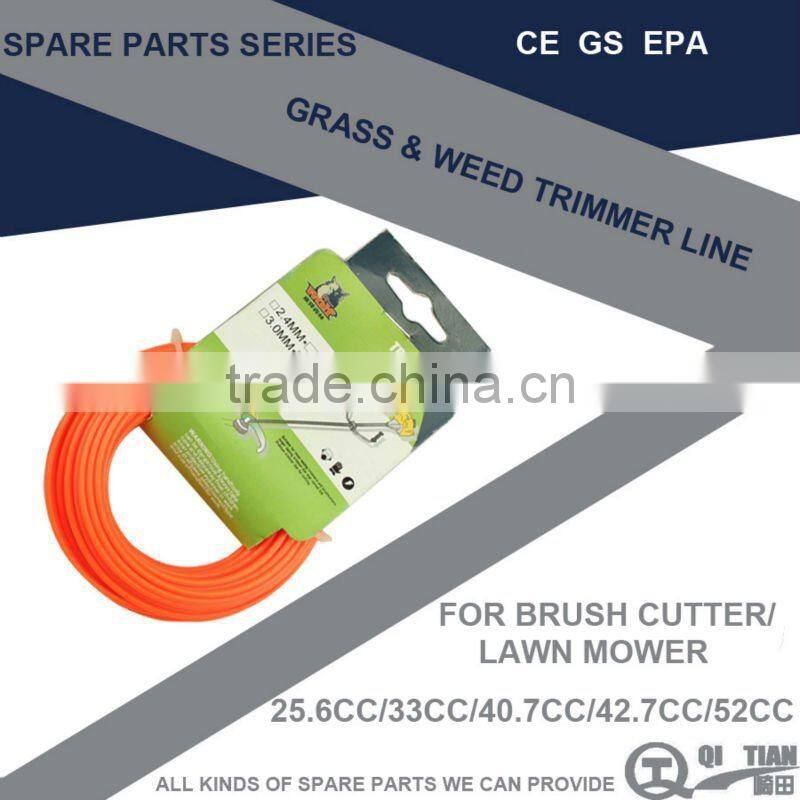 BRUSH CUTTER SPARE PARTS/NYLON TRIMMER LINE/GRASS & WEED TRIMMER LINE