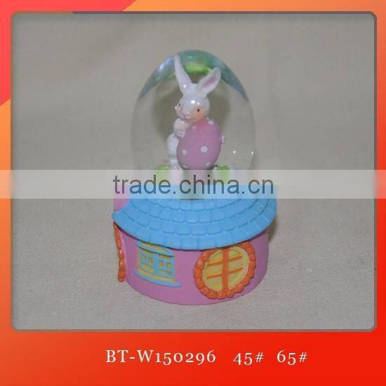 Resin easter snow globe easter bunny water globe crystal snow ball snow globe for easter