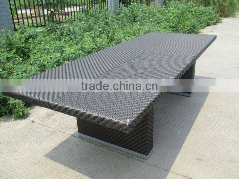 Luxury garden furniture wicker aluminum rattan dining table and chair(CF935)