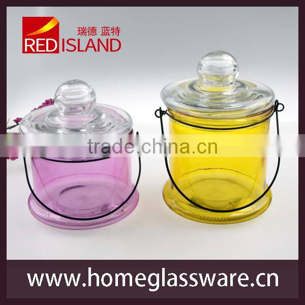 colorful hanging glass jar for candle