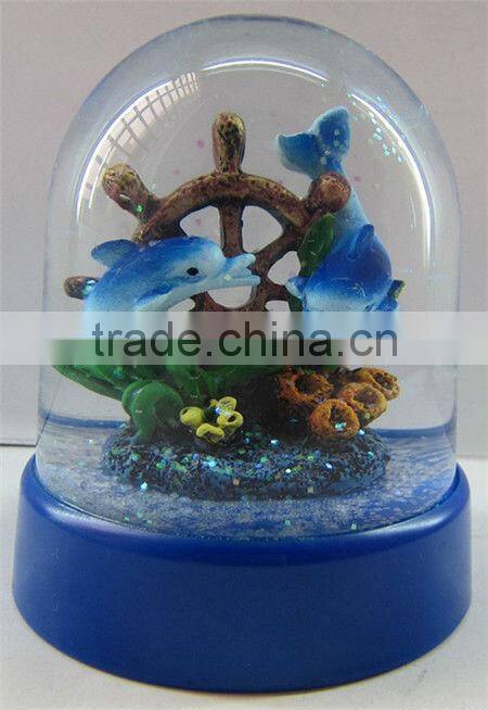 Large funny dolphin snow globe