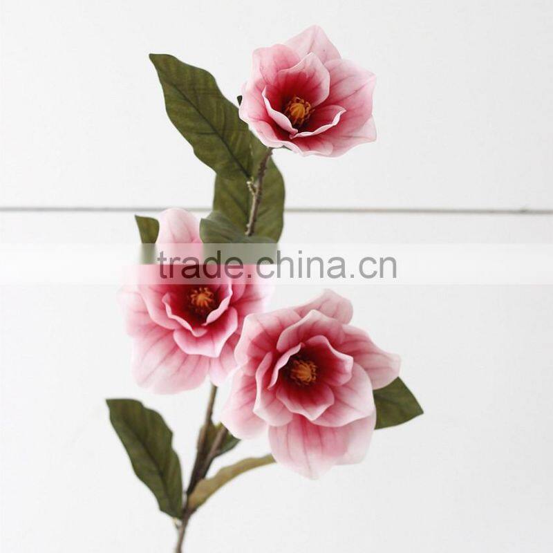 Home& wedding real touch rubber Magnolia decorative artificial table flowers