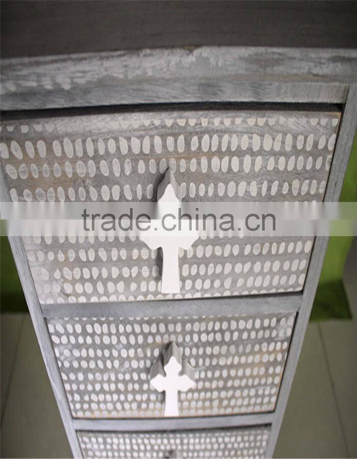 Unfinished reclaimed primitive wood carving furniture for 5 hole