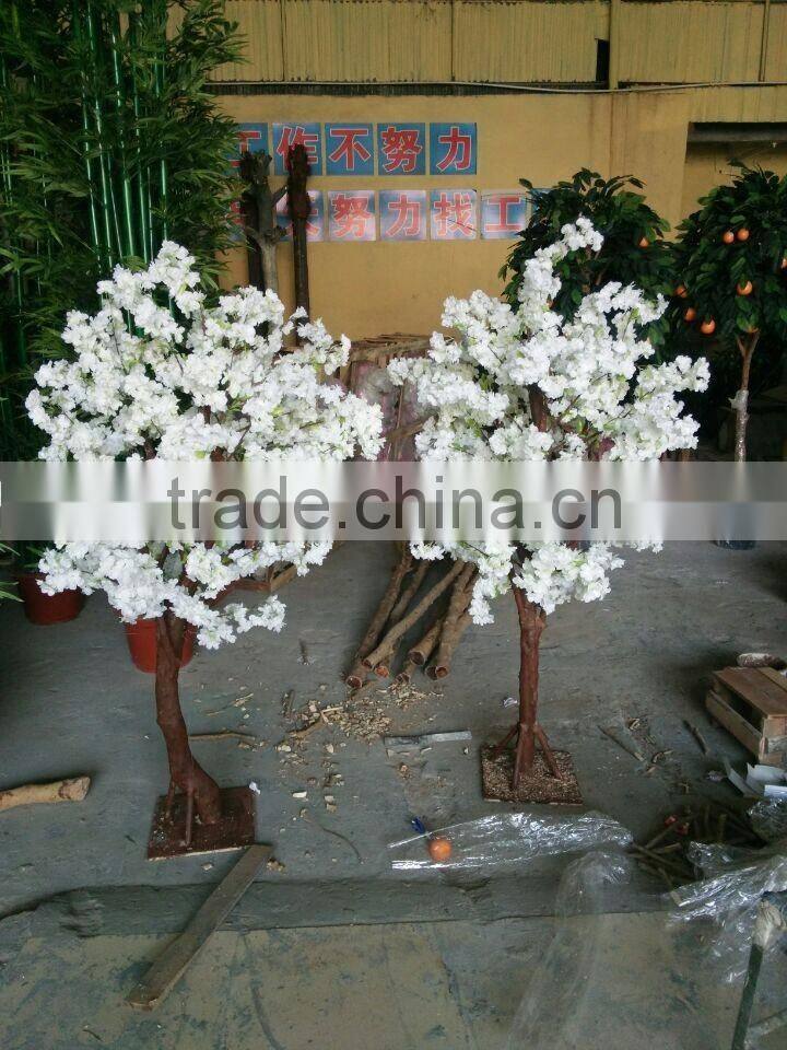 SJ220001 shengjie mini white cherry bossom artificial white cherry trees for table decorate