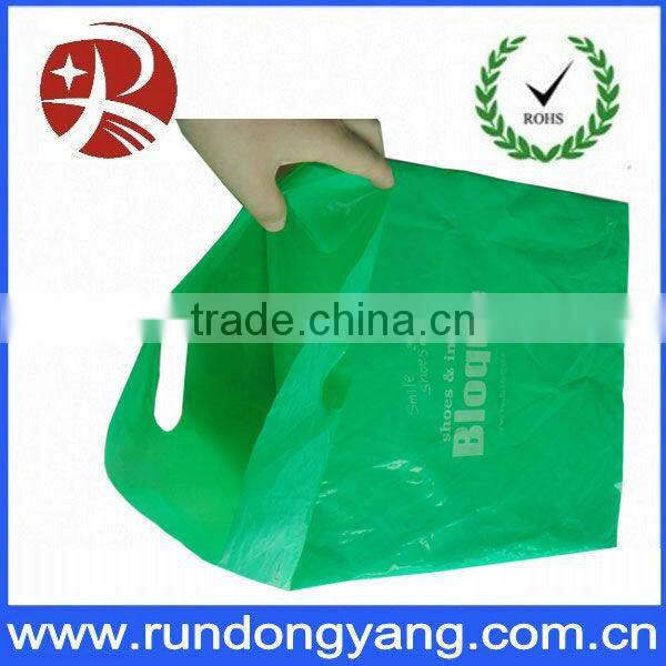 green die cut plastic handle bags