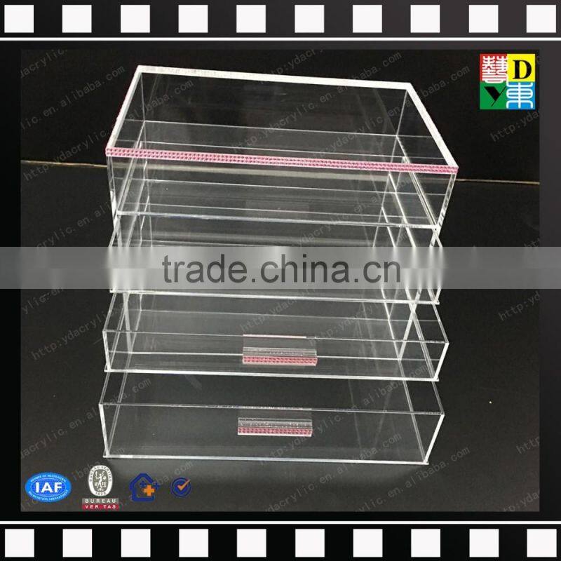 2016 Acrylic cosmetic box with drawer,clear acrylic jewelry cosmetic storage box