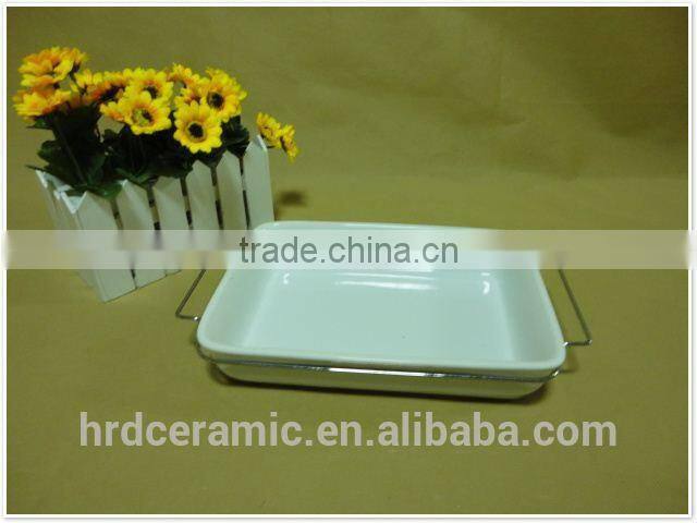 Made in china OEM cheap 2015 ceramic plate with handle