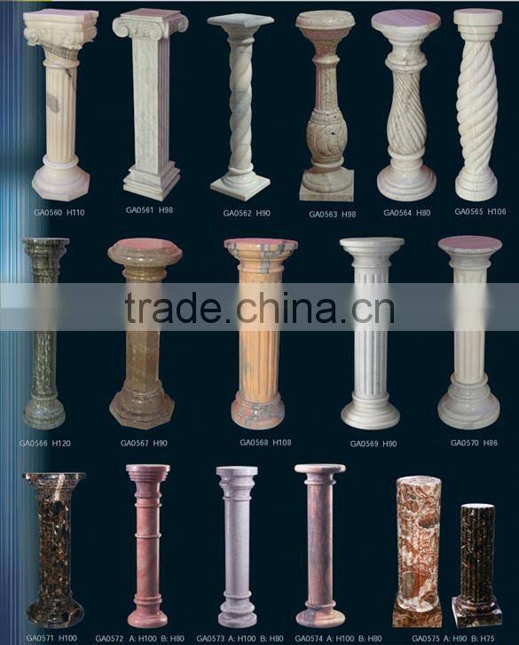 hand carved marble stone pillar