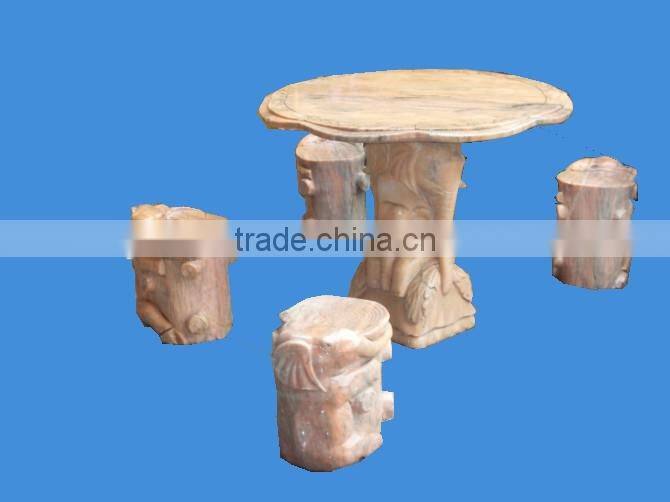 Outdoor granite stone tables and chairs
