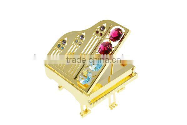 Gold Plated Decorative Crystal Piano for girlfriend's gifts