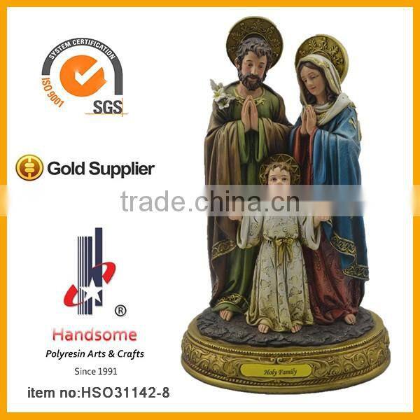 new design for 2014 10'' holy family wood-like resin
