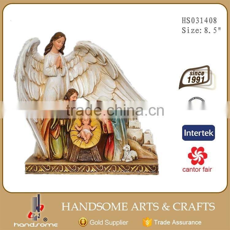 8.5 Inch High Quality Guardian Angel Resin Religious Holy Family Crafts