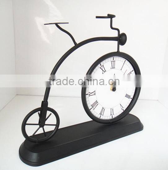 Metal old fashioned Bicycle Table Clock desktop clock
