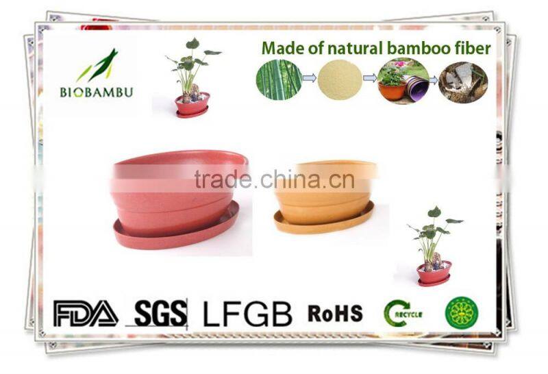 OEM available No pollution Antique bamboo fiber flower pots