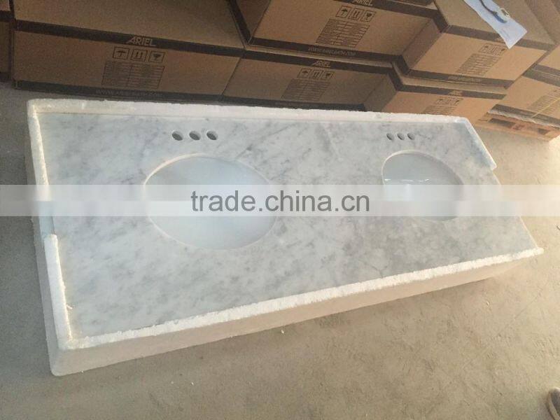 New Package Granite Vanity Top Carrara white with Ceramic Sink