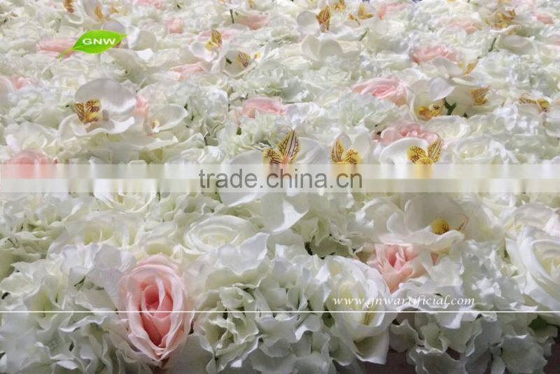 GNW FLW1601001new hot sale rose hydrangea orchid Artificial flower wall wedding backdrop