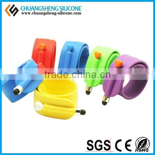 New Hot silicone style touch pen slap bracelet band for screen